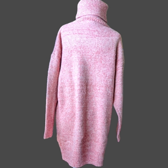 Lulu's Warm and Cozy Heathered Mauve Turtleneck Sweater Dress Size S - Picture 6 of 8